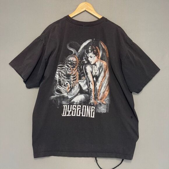 Dyse One Men’s Thrashed Short Sleeve Grunge Style T-Shirt Size 3XL Skeleton - Picture 1 of 15